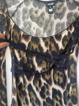 Top Just Cavalli animalier e pizzo