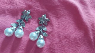 Pendientes Novia Fiesta Perlas Flores Brillantes