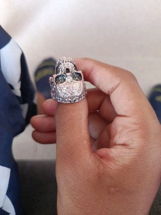 Anillo Calavera Plata Multicolor