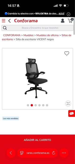 Silla de oficina negra nueva