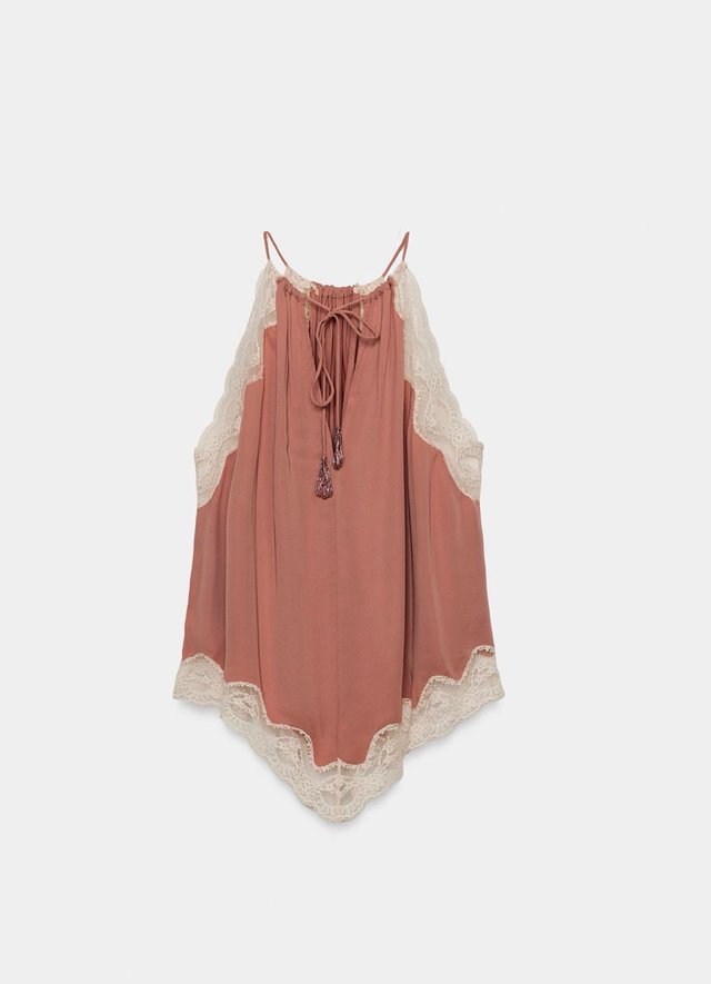 Top Zara Halter Encaje