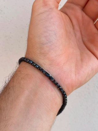 Braccialetto 2 Jewels nero con pietre