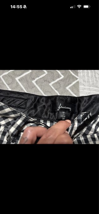 Pantalones cortos de cuadros blanco y negro