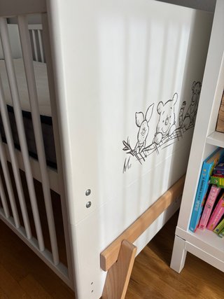 Cuna convertible en cama + colchón 70 x 140