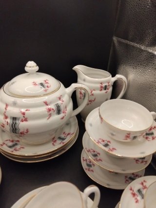 Juego de cafe, té porcelana Art Decó