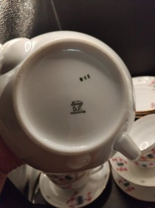 Juego de cafe, té porcelana Art Decó
