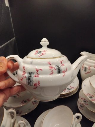 Juego de cafe, té porcelana Art Decó