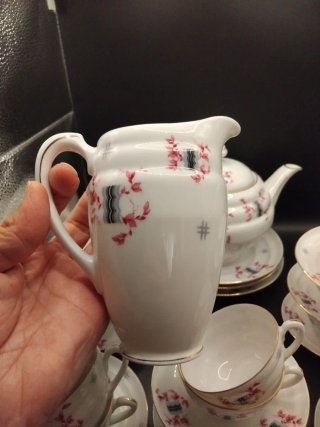 Juego de cafe, té porcelana Art Decó