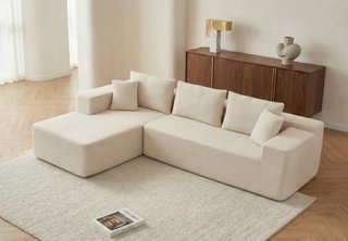 Sofá modular chaise longue beige
