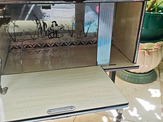 Mueble bar vintage madera y cristal