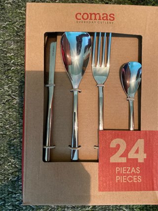 Cubiertos Comas Acero Inoxidable 24 Piezas