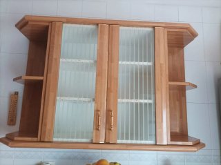 Mueble cocina puertas cristal madera