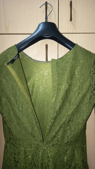 Abito donna elegante verde pizzo