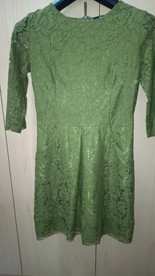 Abito donna elegante verde pizzo