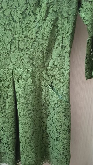 Abito donna elegante verde pizzo