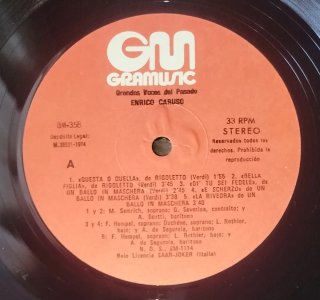 Vinili Classici Mario Lanza ed Enrico Caruso