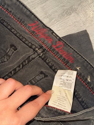 Jeans Tommy Hilfiger Flare Bolsillo Bordado Gris