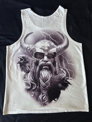 Camiseta sin mangas Vikinga con Cuervo y Runas