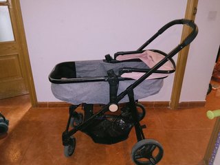 Carro Kinderkraft gris y rosa