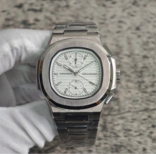 Reloj Seiko Mod Nautilus Cronógrafo Plata Blanco