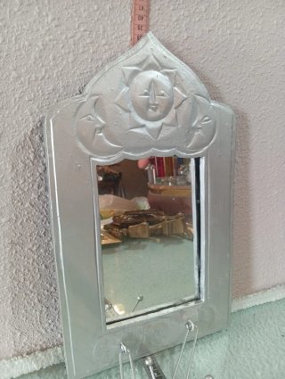 Espejo decorativo madera plata sol luna