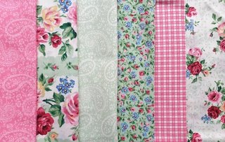 6 Tessuti Cotone Americano Shabby Chic - 46x55 cm