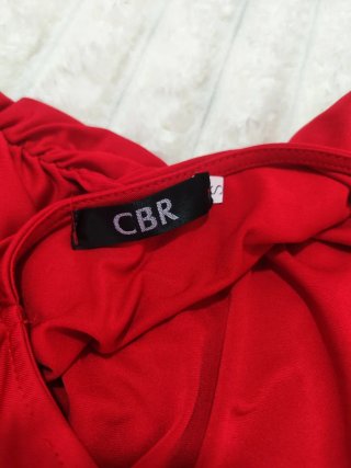 Vestido rojo ajustado fruncido talla S
