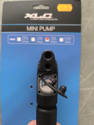 Bomba de aire XLC Alpha para bicicleta