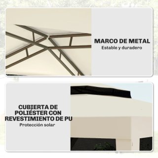 Carpa de Jardín 3x3m Beige y Negro