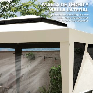 Carpa de Jardín 3x3m Beige y Negro