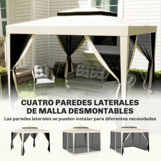 Carpa de Jardín 3x3m Beige y Negro