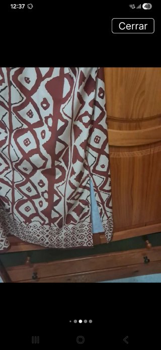 Vestido estampado beige y marrón