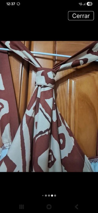 Vestido estampado beige y marrón