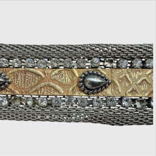 Cintura Nanni Vintage Pelle Oro Argento