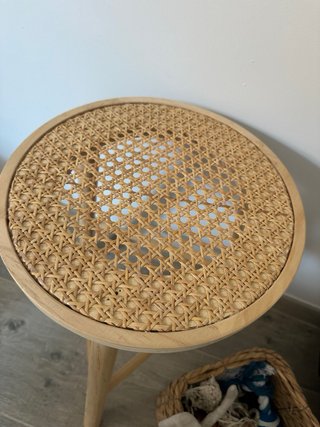 Taburete Ratan y Madera Sklum