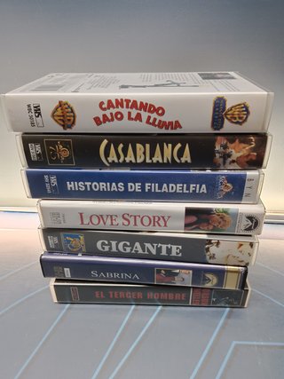 7 cintas, VHS, clásicas, casablanca, Love story, cantando bajo la lluvia y mas