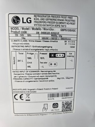 Nevera marca LG