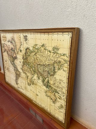 Cuadro Mapa Mundi Madera