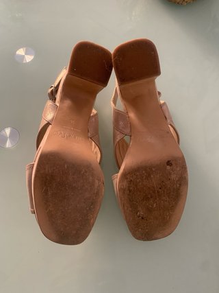 Mamen Peña Sandalias Mujer Beige Dorado
