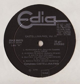 CASTELLINA-PASI VOL. 3 LP 33 RPM 1972 EDIG