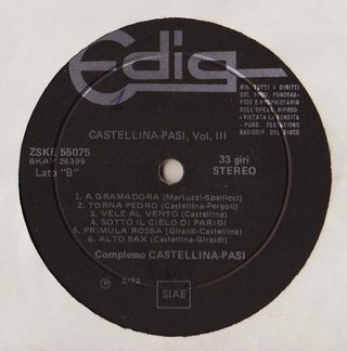 CASTELLINA-PASI VOL. 3 LP 33 RPM 1972 EDIG