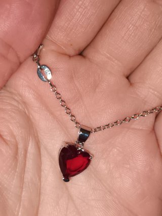 Collar Corazón Rojo Plata