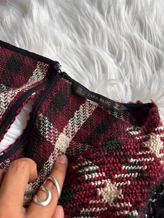 Vestido de cuadros rojo zara
