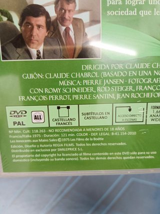 Dvd, INOCENTES CON MANOS SUCIAS - CLAUDE CHABROL -nueva precintada
