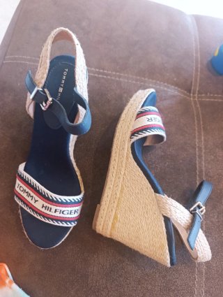 Sandalias Tommy Hilfiger Cuña Esparto Azul nr 38