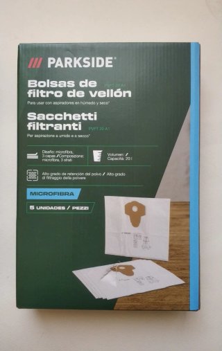 Dos cajas 17 bolsas 20 litros aspiradora  Parkside