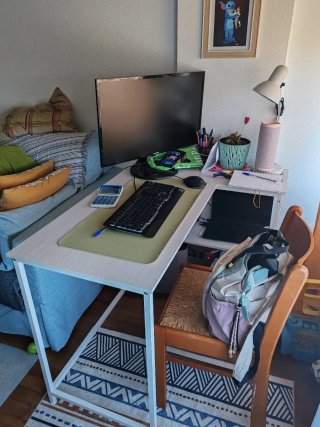 Mesa escritorio ordenador madera y metal