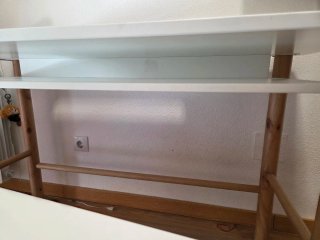 Mesa Escritorio y silla infantil blanco y azul