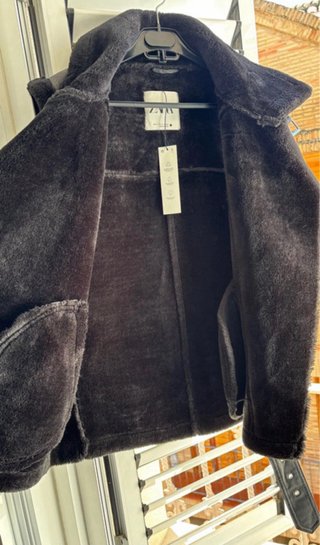 Chaleco Zara Negro Pelo