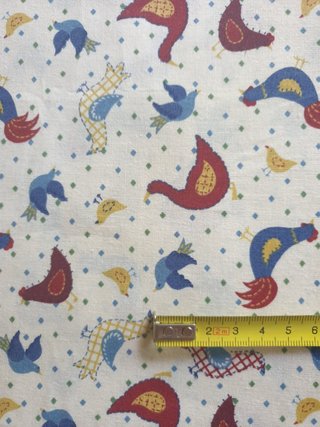 Taglio tessuto americano di cotone con galline N25